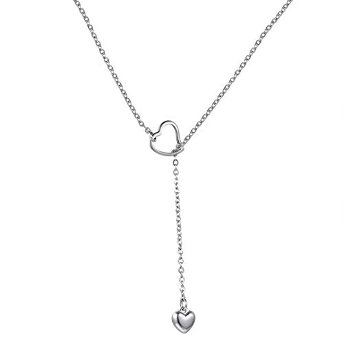 ChainsHouse Platin Damen Y-Kette Frauen Schmuck Herz kette für Hochzeit/Jubiläum von ChainsHouse