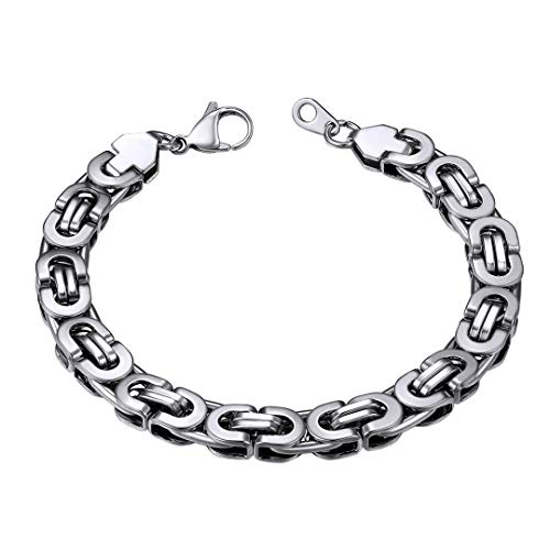 ChainsHouse Silber 8mm breit 21cm lang Armbänder Herren Edelstahl königskette armreif für Herren und männer von ChainsHouse