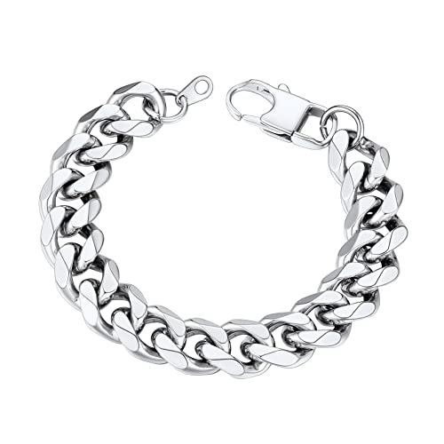 ChainsHouse Silber Armband Herren Armskette 12MM herren Armschmuck 21cm lang Armskette für Damen und Herren von ChainsHouse