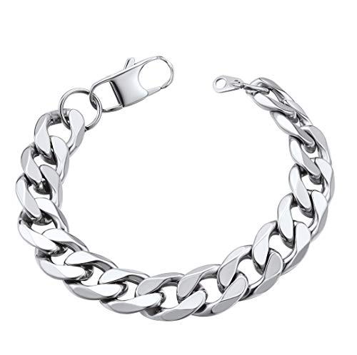 ChainsHouse Silber Herren Armband 13MM breit 21cm lang Armskette mit Geschenkebox und Schmuckstück für Kinder und Jugendlichen von ChainsHouse