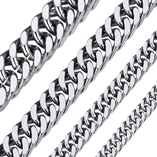 ChainsHouse Miami Kette Edelstahl Damen Halskette 13mm Stabile Kette ohne Anhänger Frauen Kubanische Kette Silber Panzerkette Gliederkette 61cm Robuste Kette Hip Hop Halsschmuck Schmuck für Bruder ChainsHouse Miami Kette Edelstahl Damen Halskette 13mm Stabile Kette ohne Anhänger Frauen Kubanische Kette Silber Panzerkette Gliederkette 61cm Robuste Kette Hip Hop Halsschmuck Schmuck für Bruder von ChainsHouse
