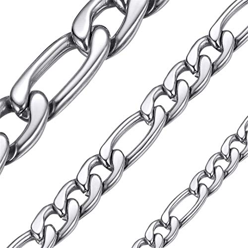 ChainsHouse Silberfarbe Geliede Collier aus Edelstahl jungenkette-5mm breit -41cm lang von ChainsHouse