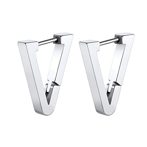 ChainsHouse Ohrringe für Herren Edelstahl Triangel Ohrstecker Damen Creolen Kreolen für Männer Hoop Huggie Piercing Ohr Hip Hop Earrings Men Ohrschmuck Modeschmuck für Karneval von ChainsHouse