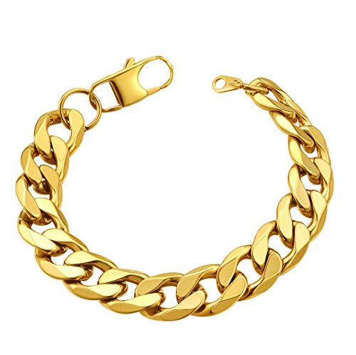 ChainsHouse Vergoldet Armskette Herren Damen Armschmuck 21CM lang Armbänder Herren für Damen und Herren von ChainsHouse