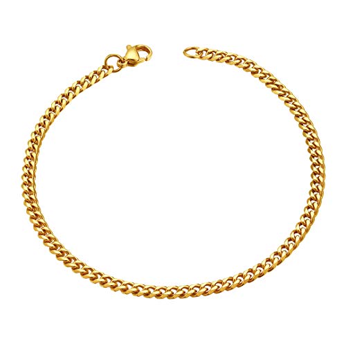 ChainsHouse gold Herren Armband 3MM breit 21cm lang Armskette mit Geschenkebox und Schmuckstück für Kinder und Jugendlichen von ChainsHouse