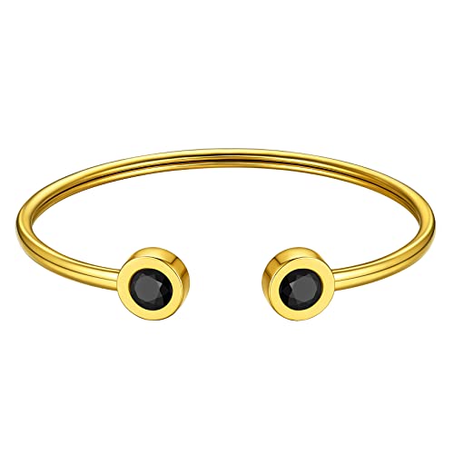 ChainsHouse gold Armband für Damen Mädchen Verstellbares Armspange Offenes Armband mit Geschekebox für Geburtstag Valentinstag von ChainsHouse