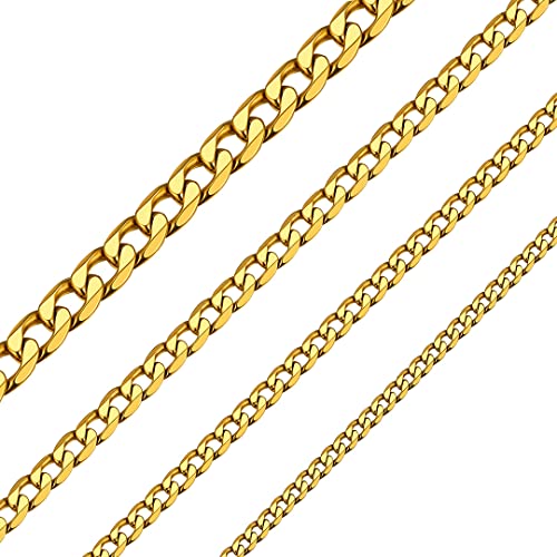 ChainsHouse gold Panerkette für Herren Jungen 13mm Cuban Kette in 51cm lang Massive Gliederkette mit Geschenkebox für Valentinstag Geburtstag von ChainsHouse