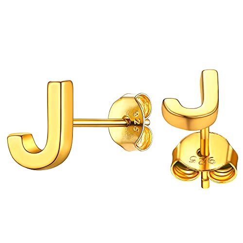 ChainsHouse gold buchstabe Ohrring Initialer Letter J Piercing Ohrstecker Damen Mädchen Alphabet Ohrschmuck für Ehefrau Freundin Schwester von ChainsHouse