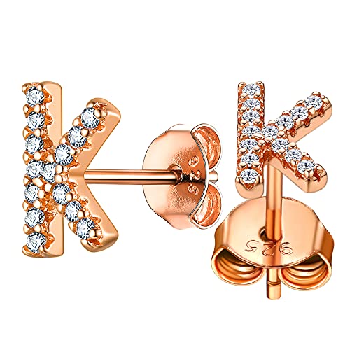 ChainsHouse goldener Ohrstecker für Damen Mädchen Klein Alphabet K Ohrschmuck Minimalisitischer Letter Ohrschmuck für Valentinstag Geburtstag von ChainsHouse