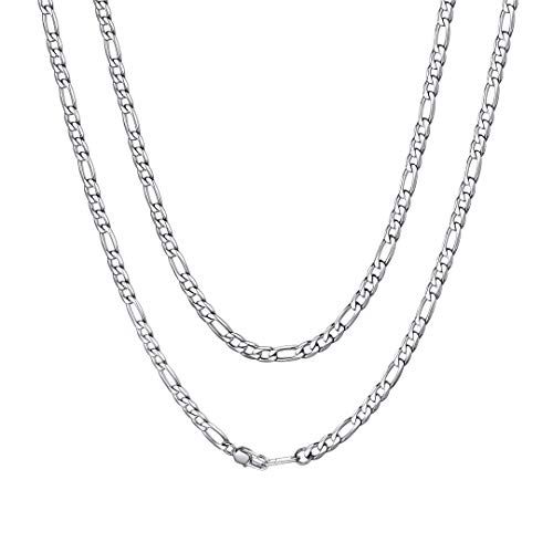 ChainsHouse Edelstahl Figarokette Herren Figaro Kette für Männer Edelstahl Halskette 4mm Glieder Halskette Jungen Kette 4mm Gliederkette 66cm Halsband Punk Halsschmuck Modeschmuck für Freund von ChainsHouse