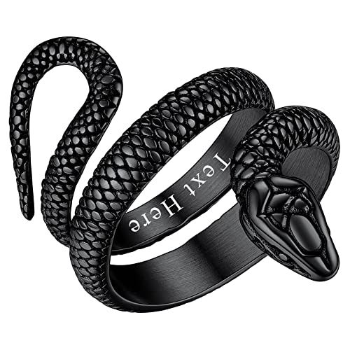 ChainsHouse personalisierter Fingerring für Herren Männer Punk Retro Schlangenring Gotic Snake Ring mit Geschenkebox für Halloween Valentinstag von ChainsHouse