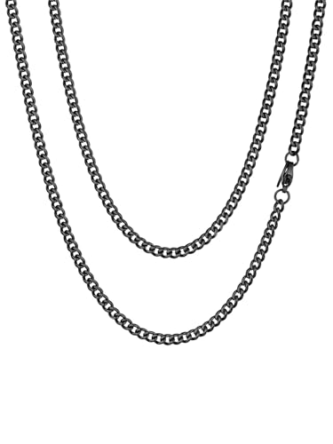 ChainsHouse edelstahl ketten herren Unisex panzerkette cuban link chain für Damen und Herren-Silber-6mm-51cm von ChainsHouse