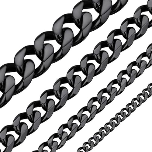 ChainsHouse schwarzkette herrenkette 3mm breit 61cm lang herrenkette -Mit Geschenkebox von ChainsHouse
