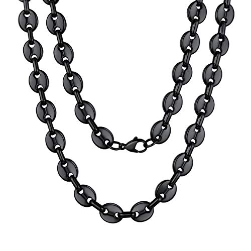 ChainsPro Edelstahl Kaffeebohne Bohnenkette Edelstahl Kette，Bohnenkette 10mm breit Kette Ohne Anhänger, Verschiedene Längen: 45-75 cm von ChainsPro