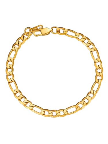 ChainsPro Figaro Armband für Herren und Damen 6mm Breit Armkette Edelstahl Gliederarmband Vergoldet Modeschmuck 21cm ChainsPro Figaro Armband für Herren und Damen 6mm Breit Armkette Edelstahl Gliederarmband Vergoldet Modeschmuck 21cm von ChainsPro