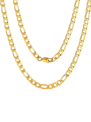 ChainsPro Halskette Herren Klassische Figaro Kette Panzerkette Chain Necklace Hip pop für Männer 6mm breit Gliederkette Edelstahl Vergoldet Farbe 66cm ChainsPro Halskette Herren Klassische Figaro Kette Panzerkette Chain Necklace Hip pop für Männer 6mm breit Gliederkette Edelstahl Vergoldet Farbe 66cm von ChainsPro
