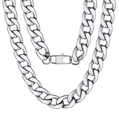 ChainsPro Kubanische Kette Halskette Herren Silber 15mm Breit Miami kubanische Gliederkette Hip Hop Kette Männer Halskette 51cm Lang von ChainsPro