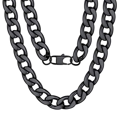 ChainsPro Panzerkette Erbskette Mode Kette Herren Ketten 15mm Breit Panzerkette Erbskette in Schwarz ohne Anhänger Herren Ketten 66cm Lang von ChainsPro