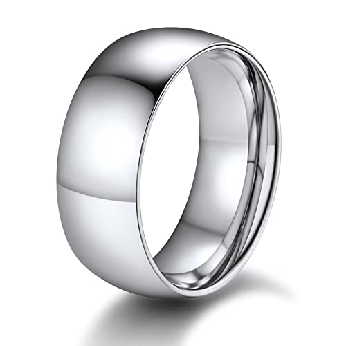 ChainsPro Mädchen Ringe Simpel Bandring für Damen Frauen 8mm breit Edelstahl Fingerring Freundschaftsring Eheringe Verlobungsringe Ringgröße 52.0 von ChainsPro