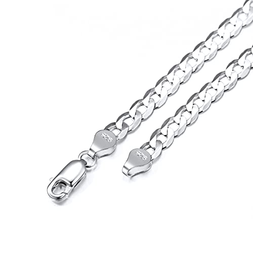 S925 Silber Kub 3/5mm Bereit Ketten Ultra Dünn 925 Sterling Silber Herren Kette, Ultra Dünn Curb Cuban S925 Silber Ketten Länger 46-71 cm im Farben Silber für Damen/Herren von ChainsPro