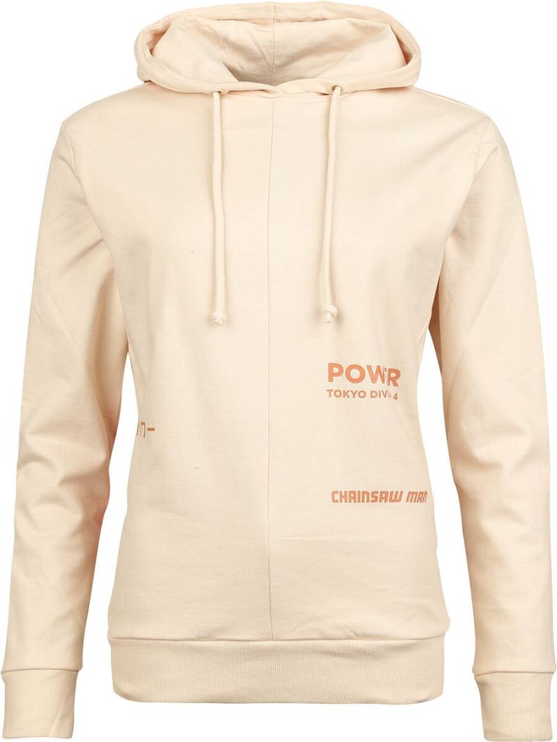 Chainsaw Man - Anime Kapuzenpullover - Power Tokyo Division 4 - M bis XL - für Damen - Größe M - beige  - Lizenzierter Fanartikel von Chainsaw Man