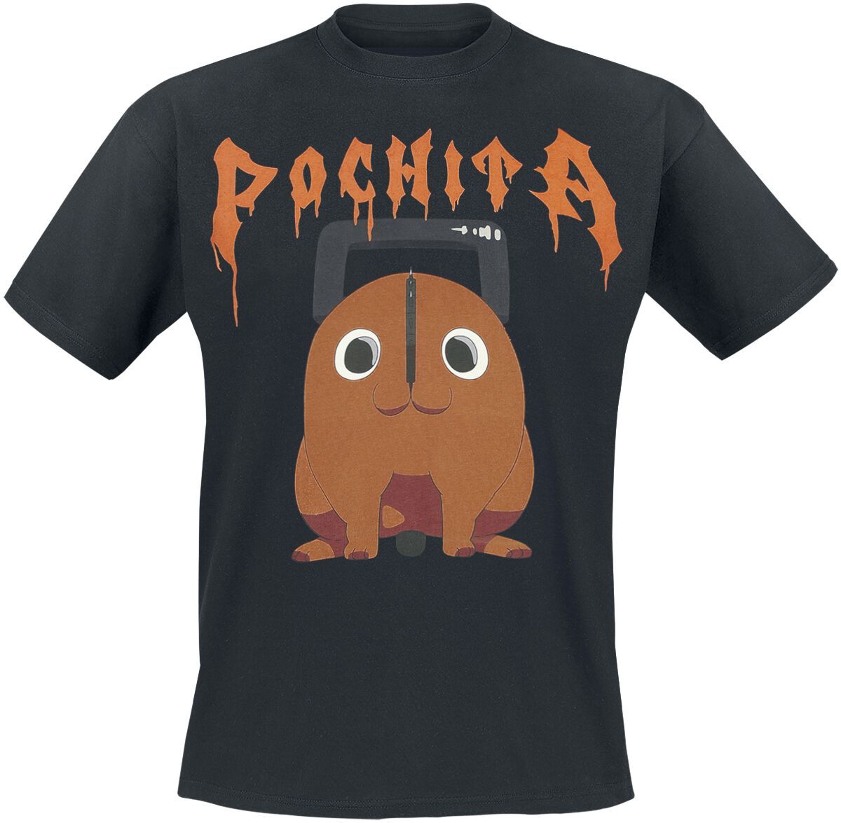Chainsaw Man - Anime T-Shirt - Pochita The Chainsaw Devil - S bis XXL - für Männer - Größe S - schwarz  - Lizenzierter Fanartikel von Chainsaw Man