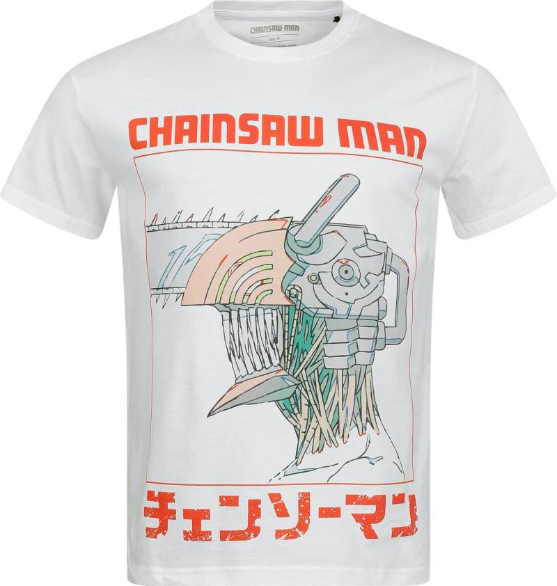 Chainsaw Man - Anime T-Shirt - Three Tone Chainsaw - S bis XXL - für Männer - Größe XXL - weiß  - Lizenzierter Fanartikel von Chainsaw Man