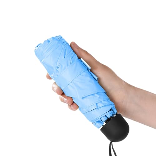 Chakipee Mini-Regenschirm, Sonnenschutz, kompaktes Design, perfekt für Reisetasche, leicht, tragbar, UV-Regenschirme, klein und leicht, für Sonne und Regen, Mann und Frau, blau, 18 cm Chakipee Mini-Regenschirm, Sonnenschutz, kompaktes Design, perfekt für Reisetasche, leicht, tragbar, UV-Regenschirme, klein und leicht, für Sonne und Regen, Mann und Frau, blau, 18 cm von Chakipee