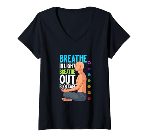 Damen Chakra Atmung - Blockaden lösen T-Shirt mit V-Ausschnitt Damen Chakra Atmung - Blockaden lösen T-Shirt mit V-Ausschnitt von Chakra Heilung Designs
