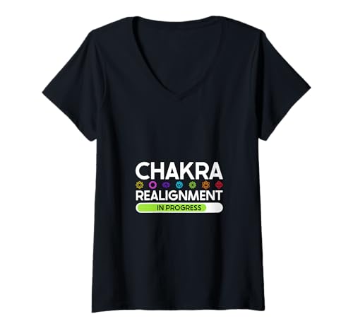 Damen Chakra Ausrichtung - Energie im Fluss T-Shirt mit V-Ausschnitt Damen Chakra Ausrichtung - Energie im Fluss T-Shirt mit V-Ausschnitt von Chakra Heilung Designs