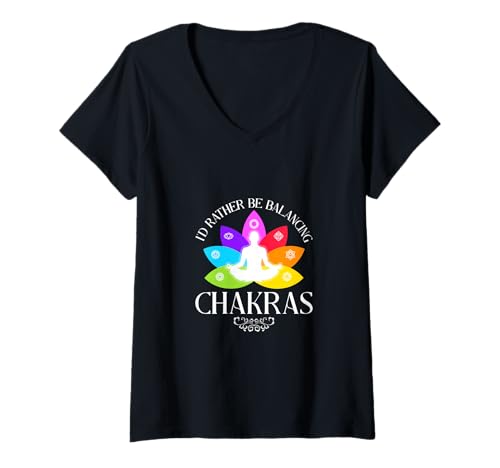 Damen Chakra Balance – Meditation T-Shirt mit V-Ausschnitt Damen Chakra Balance – Meditation T-Shirt mit V-Ausschnitt von Chakra Heilung Designs
