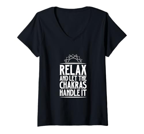 Damen Entspann Dich – Chakren Regeln das T-Shirt mit V-Ausschnitt Damen Entspann Dich – Chakren Regeln das T-Shirt mit V-Ausschnitt von Chakra Heilung Designs