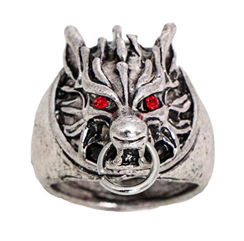 Chaks Hexer Silber Ring mit Wolfskopf - Einheitsgröße von Chaks
