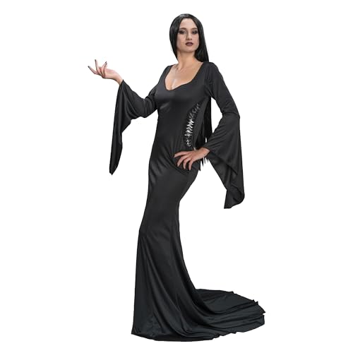 Chaks Kostüm Morticia für Damen | Langes Kleid Schwarz - Addams Family L von Chaks