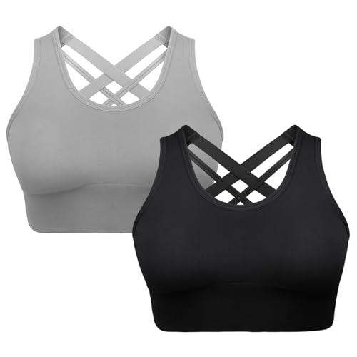 Chalier Cmfort Cross Back Design Bustier Sport BH Seamless Atmungsaktiv Mit Polsterung Bra Geeignet für Yoga Fitness Laufen und Freizeit Chalier Cmfort Cross Back Design Bustier Sport BH Seamless Atmungsaktiv Mit Polsterung Bra Geeignet für Yoga Fitness Laufen und Freizeit von Chalier Cmfort
