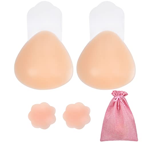 Chalier Cmfort Klebe BH Silikon Trägerlosen BH Nippelpads BH Nipple Covers selbstklebend BH Push Up Unsichtbarer Silikon selbstklebend BH Wiederverwendbar Rückenfreier BH von Chalier Cmfort