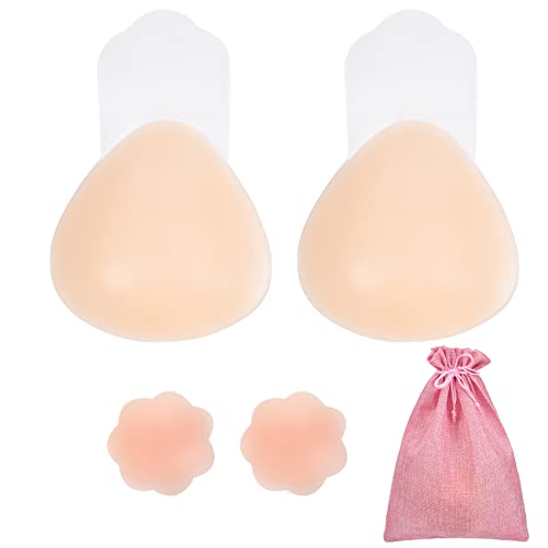 Chalier Cmfort Klebe BH Silikon Trägerlosen BH Nippelpads BH Nipple Covers selbstklebend BH Push Up Unsichtbarer Silikon selbstklebend BH Wiederverwendbar Rückenfreier BH von Chalier Cmfort