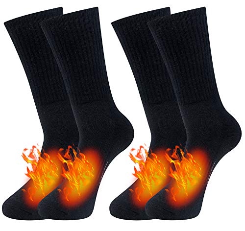 Chalier Cozy 2 Paar Merino Socken Herren Wollesocken, Wandersocken Trekkingsocken Anzugsocken atmungsaktive Funktionssocken für alle Aktivitäten (EU 39-42, 43-46) MEHRWEG (M: 2 × Schwarz) von Chalier Cozy