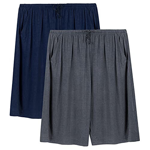 Chalier Cozy 2er Pack Pyjamahose Herren Kurz Modal Schlafanzughose Weich Verstellbare Taille, Beidseitige Taschen XL Grau + Marine Chalier Cozy 2er Pack Pyjamahose Herren Kurz Modal Schlafanzughose Weich Verstellbare Taille, Beidseitige Taschen XL Grau + Marine von Chalier Cozy