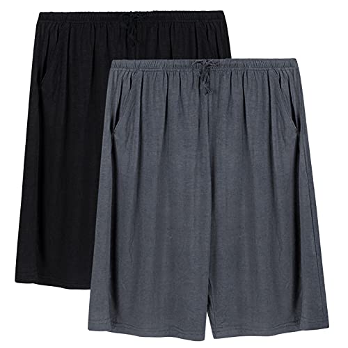 Chalier Cozy 2er Pack Pyjamahose Herren Kurz Modal Schlafanzughose Weich Verstellbare Taille, Beidseitige Taschen XL Grau + Schwarz Chalier Cozy 2er Pack Pyjamahose Herren Kurz Modal Schlafanzughose Weich Verstellbare Taille, Beidseitige Taschen XL Grau + Schwarz von Chalier Cozy