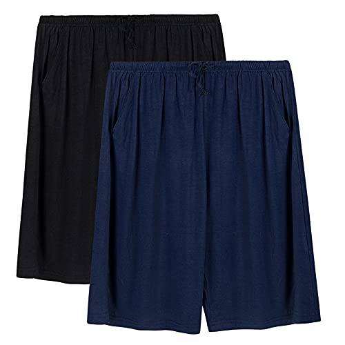 Chalier Cozy 2er Pack Pyjamahose Herren Kurz Modal Schlafanzughose Weich Verstellbare Taille, Beidseitige Taschen XL Marine + Schwarz Chalier Cozy 2er Pack Pyjamahose Herren Kurz Modal Schlafanzughose Weich Verstellbare Taille, Beidseitige Taschen XL Marine + Schwarz von Chalier Cozy