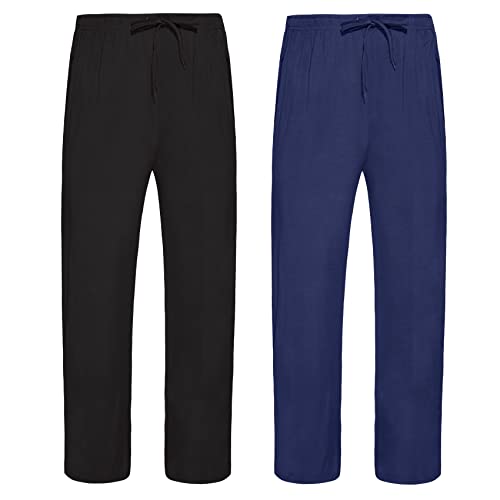 Chalier Cozy 2er Schlafanzughose Pyjamahose Herren Modal Weich Verstellbare Taille, Beidseitige Taschen XL Marine + Schwarz Chalier Cozy 2er Schlafanzughose Pyjamahose Herren Modal Weich Verstellbare Taille, Beidseitige Taschen XL Marine + Schwarz von Chalier Cozy