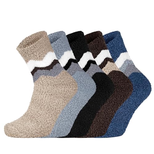 Chalier Cozy 5 Paar Flauschige Kuschelsocken Herren Klassische Warme Socken Haussocken Weiche und Bequeme Winter Socken für Männer EU-Größe 38-46,Braun Chalier Cozy 5 Paar Flauschige Kuschelsocken Herren Klassische Warme Socken Haussocken Weiche und Bequeme Winter Socken für Männer EU-Größe 38-46,Braun von Chalier Cozy
