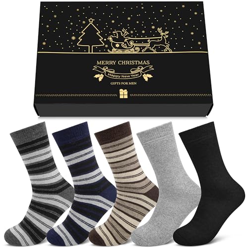 Chalier Cozy 5 Paar Thermosocken für Herren, dicke warme Wollsocken für den kalten Winter, Business Arbeits Wander und Wanderstiefelsocken, mit Geschenkbox Chalier Cozy 5 Paar Thermosocken für Herren, dicke warme Wollsocken für den kalten Winter, Business Arbeits Wander und Wanderstiefelsocken, mit Geschenkbox von Chalier Cozy
