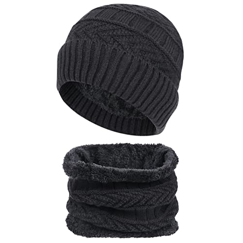 Chalier Cozy Cappello Lavorato a Maglia Invernale da Uomo Con Sciarpa Cappello Lavorato a Maglia Invernale da Uomo Sciarpa Regalo da Donna, Schwarz-B., One size Chalier Cozy Cappello Lavorato a Maglia Invernale da Uomo Con Sciarpa Cappello Lavorato a Maglia Invernale da Uomo Sciarpa Regalo da Donna, Schwarz-B., One size von Chalier Cozy