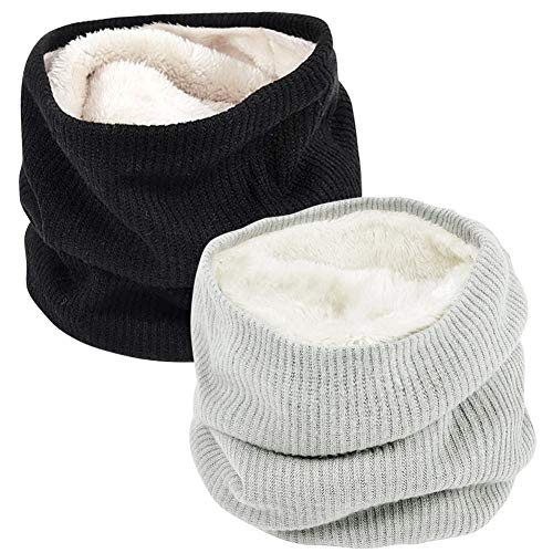 Chalier Fashion 2 Pack Unisex Schal Winter Loop Strickschal Schlauchschal für GehenLaufski Outdoor Täglicher Verschleiß Damen Herren von Chalier Fashion