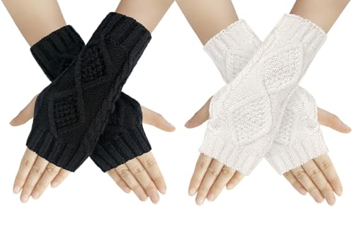 Chalier Fashion Fingerlose Handschuhe Armstulpen Damen,Winter Halb Fingerhandschuhe Winterhandschuhe, Wärmer Strick Kurzer Gestrickte Fingerlose Fäustlinge Chalier Fashion Fingerlose Handschuhe Armstulpen Damen,Winter Halb Fingerhandschuhe Winterhandschuhe, Wärmer Strick Kurzer Gestrickte Fingerlose Fäustlinge von Chalier Fashion