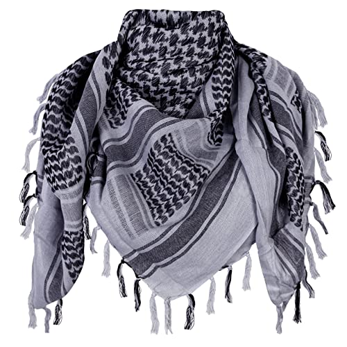 Chalier Fashion Shemagh Palästinenser Tuch 100% Baumwolle Militär Tactical Desert Schal Arabischer Wüsten Schals Unisex Halstuch Kopftuch Herrn und Damen MEHRWEG von Chalier Fashion