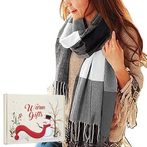 Damen Winter Schal in Geschenkbox Karomuster Übergroßer Quadratischer Poncho mit Quaste Modischer Schal für Damen Damen Winter Schal in Geschenkbox Karomuster Übergroßer Quadratischer Poncho mit Quaste Modischer Schal für Damen von Chalier Fashion