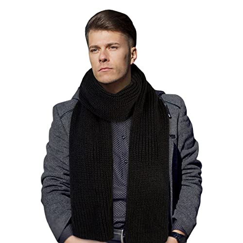 Schal Herren Winter Winterschal Strickschal Unisex Warmer Pure Farbe Schals Damen Winter Schal von Chalier Fashion